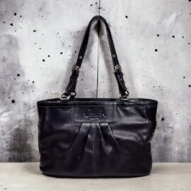 2570-Túi xách tay/đeo vai-COACH pleated leather gallery tote bag