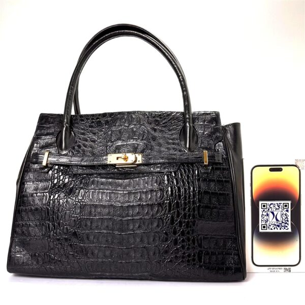 2576-Túi xách tay-CROCODILE skin birkin style bag-Gần như mới16