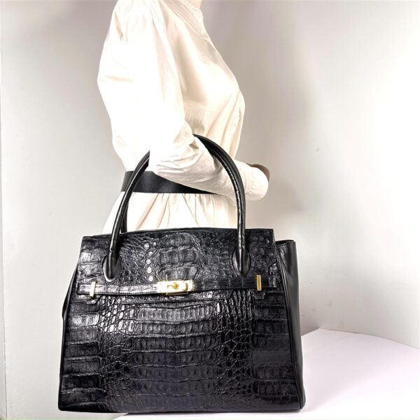 2576-Túi xách tay-CROCODILE skin birkin style bag-Gần như mới17