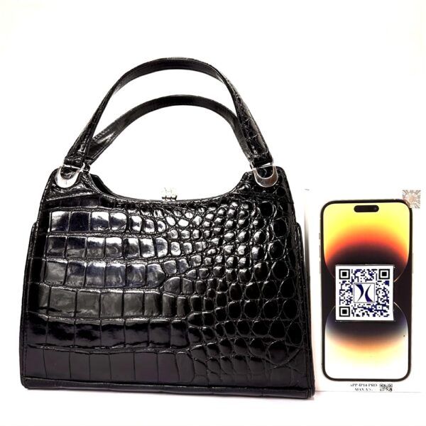 2578-Túi xách tay-CROCODILE skin vintage handbag-Khá mới14