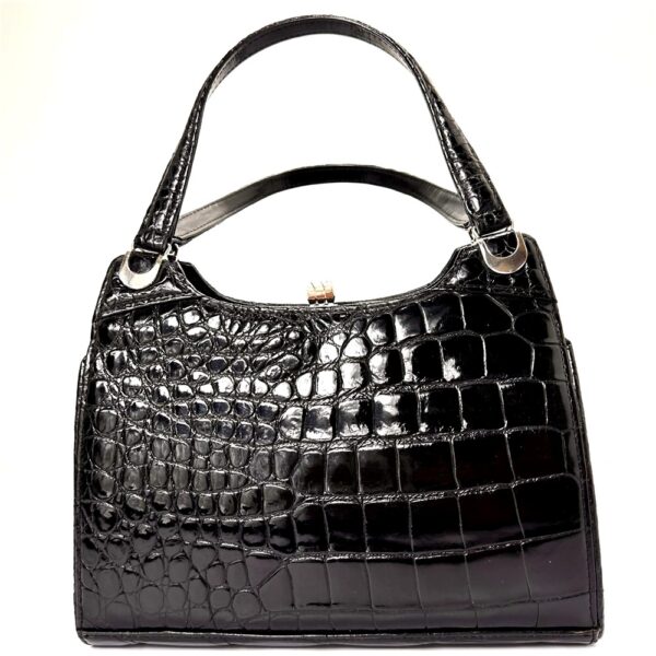 2578-Túi xách tay-CROCODILE skin vintage handbag-Khá mới3