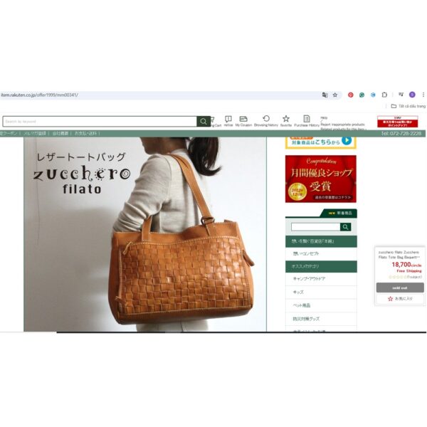 2523-Túi xách tay/đeo vai-ZUCCHERO FILATO Italy mesh leather tote bag-Đã sử dụng/Khá sạch18