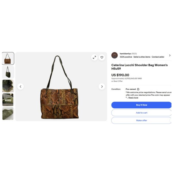 2599-Túi đeo vai-CATERINA LUCCHI Italy leather shoulder bag-Khá mới10