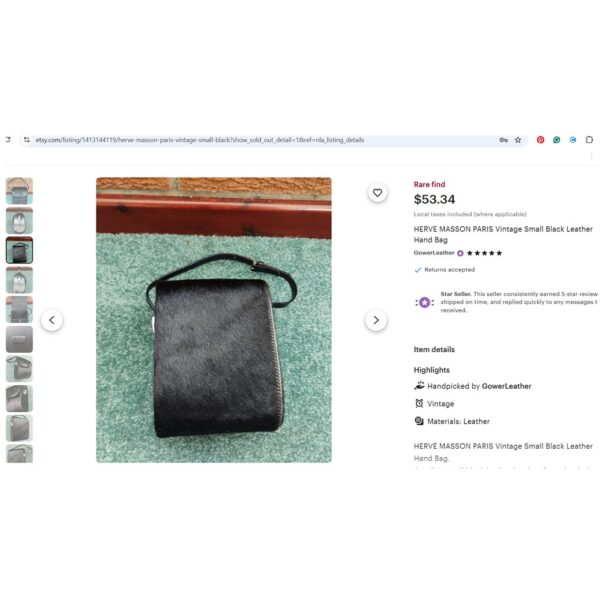 2601-Túi xách tay-HERVE MASSON leopard leather handbag-Khá mới8