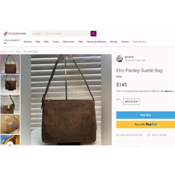 2574-Túi đeo vai-Etro Paisley vintage shoulder bag-Đã sử dụng14