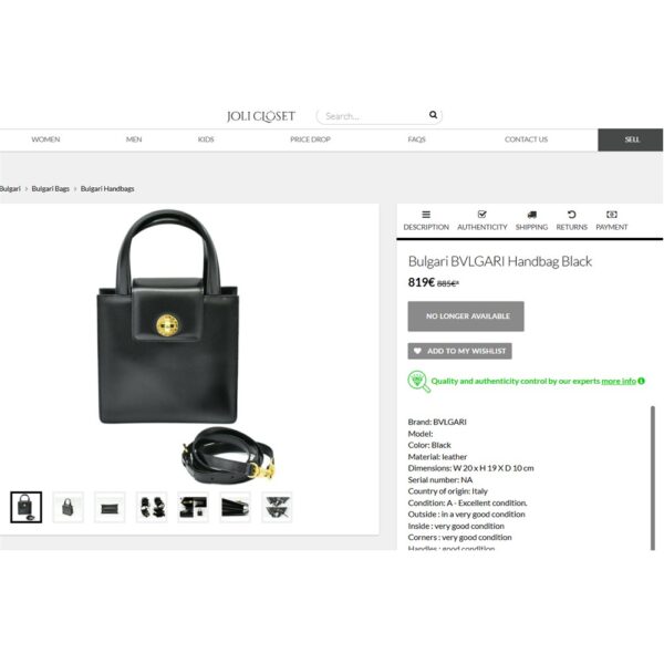 2571-Túi xách tay/đeo vai-BVLGARI black leather hand/shoulder bag-Đã sử dụng22