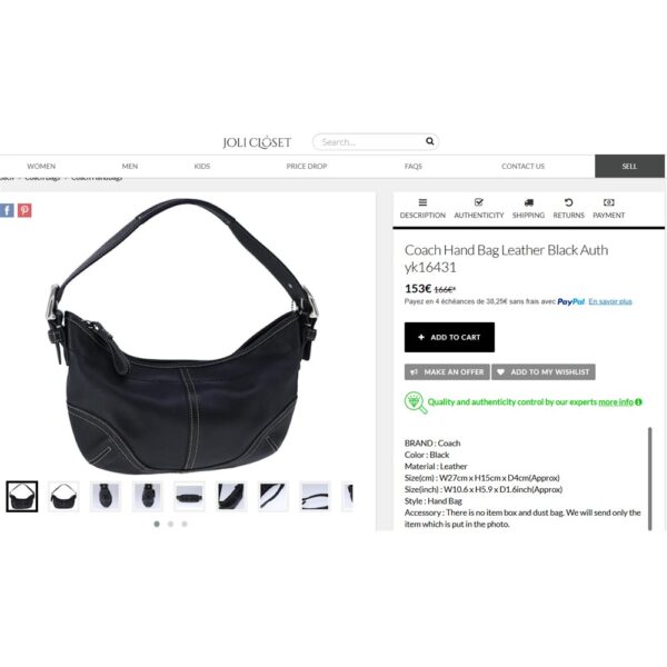 2527-Túi đeo vai/xách tay-COACH black leather hobo bag-Đã sử dụng/Khá mới13