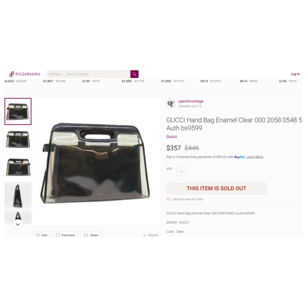 2510-Túi xách tay-GUCCI 2 in 1 transparent handbag-Đã sử dụng21
