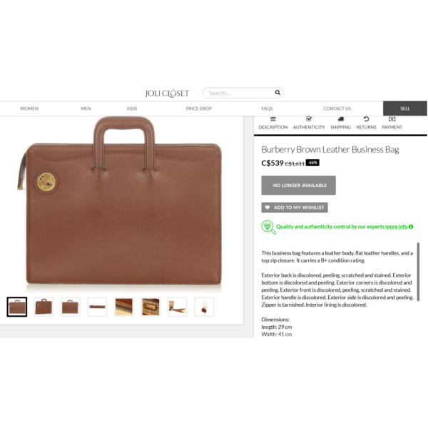 5269-Cặp nam-BURBERRYS of London black leather business bag-Đã sử dụng18