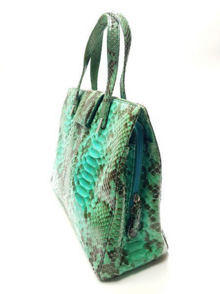 4001-Túi xách tay-DINASTIE Italy python skin green tote/shoulder bag3