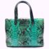 4001-Túi xách tay-DINASTIE Italy python skin green tote/shoulder bag3