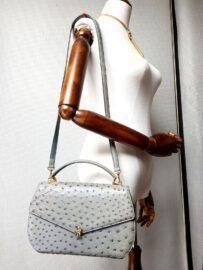 4010-Túi xách tay-PEACOCK Ostrich leather handbag/shoulder bag