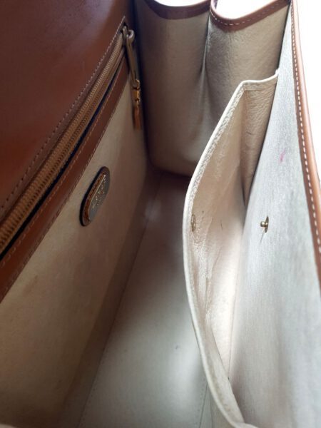 4011-Túi xách tay-LAMAF Italy brown leather handbag8