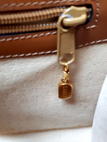 4011-Túi xách tay-LAMAF Italy brown leather handbag9