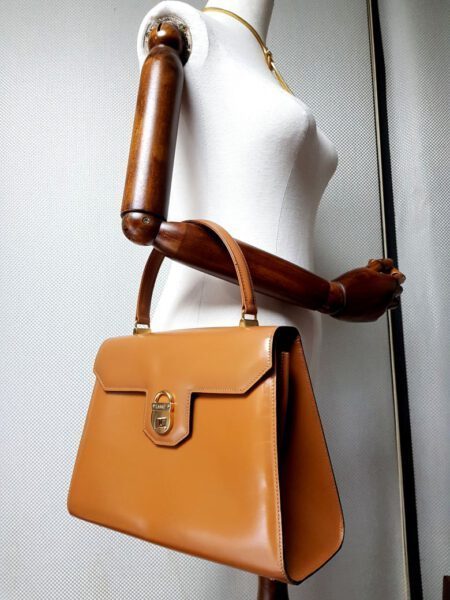 4011-Túi xách tay-LAMAF Italy brown leather handbag11