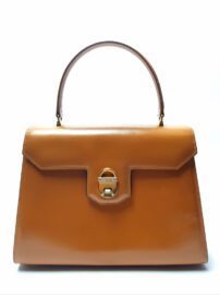 4011-Túi xách tay-LAMAF Italy brown leather handbag