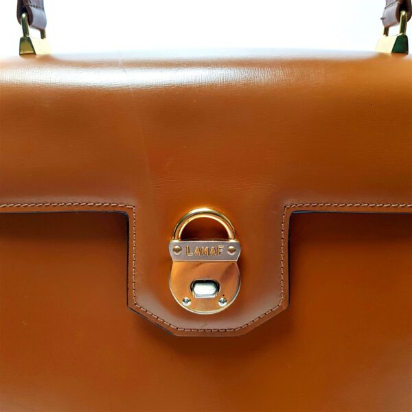 4011-Túi xách tay-LAMAF Italy brown leather handbag7