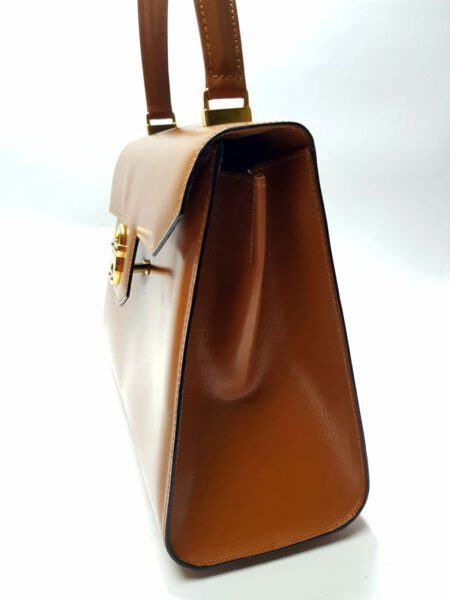 4011-Túi xách tay-LAMAF Italy brown leather handbag1