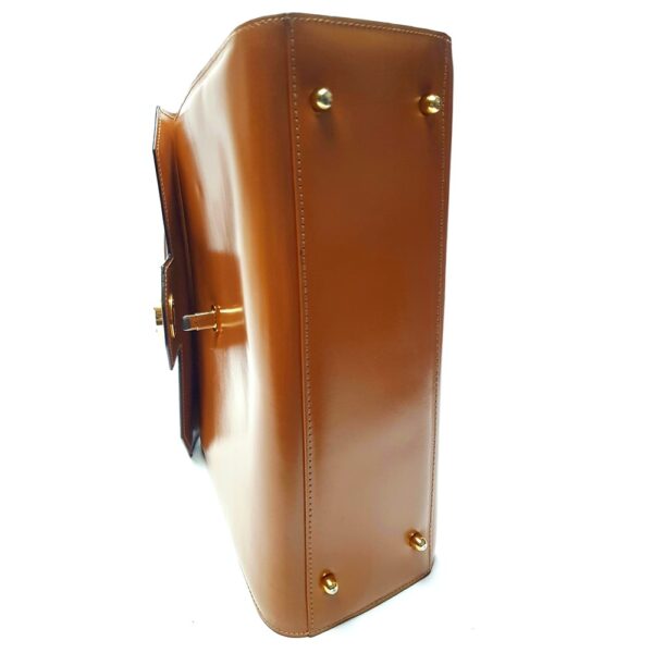 4011-Túi xách tay-LAMAF Italy brown leather handbag6