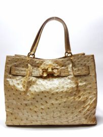 4012-Túi xách tay-JARDIN DE SACS ostrich leather tote bag