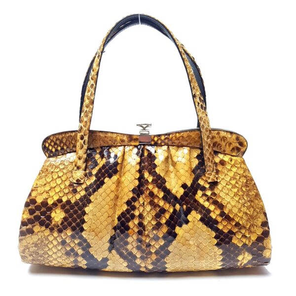 4017-Túi xách tay-PYTHON leather vintage handbag1