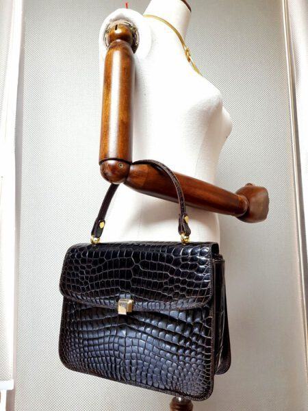 4020-Túi xách tay-GUIDO BORELLI crocodile skin handbag0