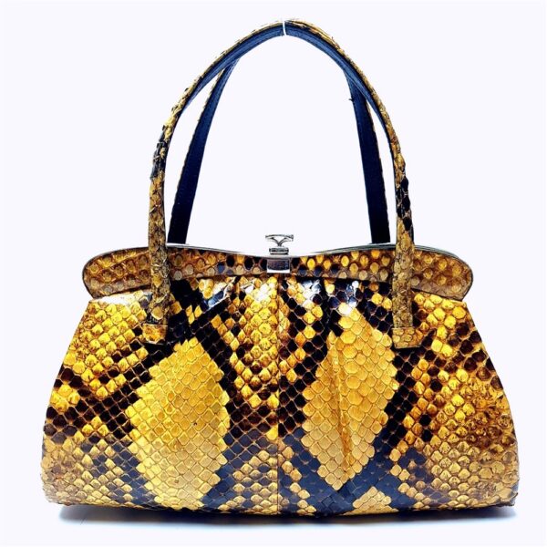 4017-Túi xách tay-PYTHON leather vintage handbag3