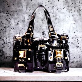 4005-Túi xách nữ/nam-MULBERRY Roxanne patent leather handbag-Khá mới
