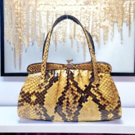 4017-Túi xách tay-PYTHON leather vintage handbag