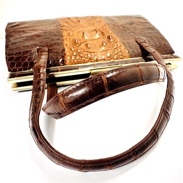 4021-Túi xách tay-CROCODILE leather vintage 1980s handbag-Đã sử dụng/Khá mới7