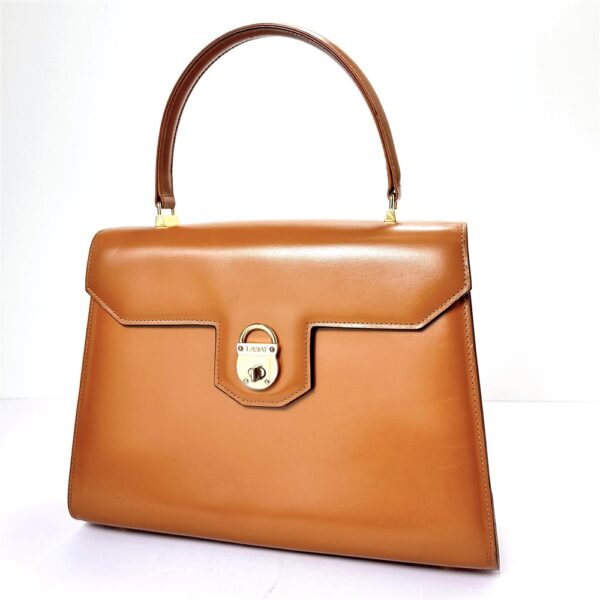 4011-Túi xách tay-LAMAF Italy brown leather handbag-Khá mới1