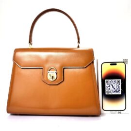 4011-Túi xách tay-LAMAF Italy brown leather handbag-Khá mới