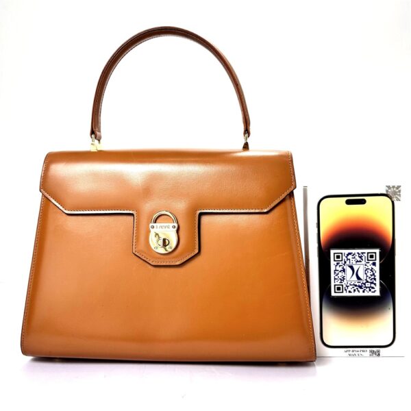 4011-Túi xách tay-LAMAF Italy brown leather handbag-Khá mới0