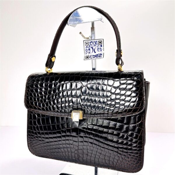 4020-Túi xách tay-GUIDO BORELLI crocodile skin handbag-Đã sử dụng/Khá mới1