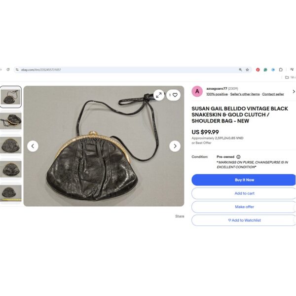 4025-Túi đeo chéo-BELLIDO lizard skin crossbody bag-Khá mới12