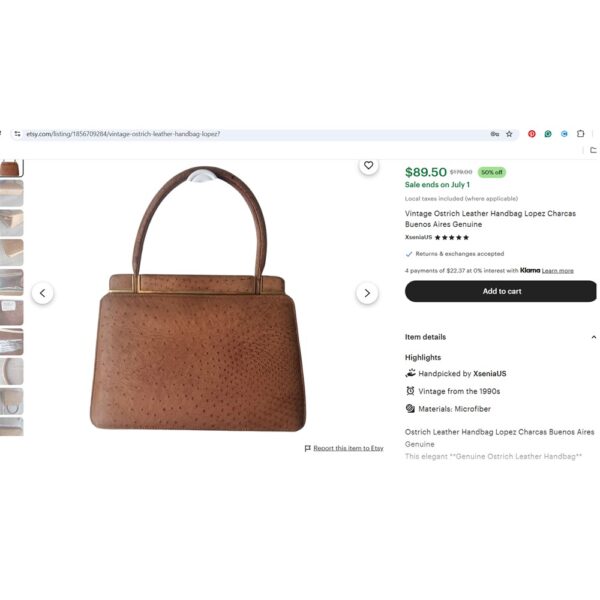 4024-Túi xách tay-Ostrich leather handbag-Khá mới11