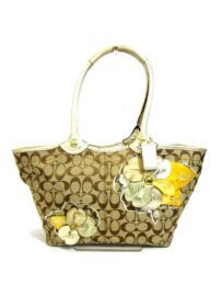 4327-Túi xách tay/đeo vai-COACH Bleecker Floral Applique signature tote bag