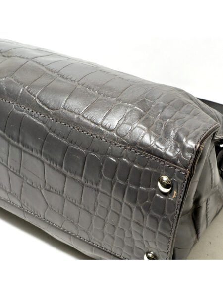 4216-Túi xách tay/đeo chéo-MICHAEL KORS Hamilton crocodile embossed satchel bag5