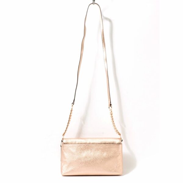 4233-Túi đeo chéo-COACH Crosstown Metallic Pebbled Gold Leather crossbody bag-Như mới2
