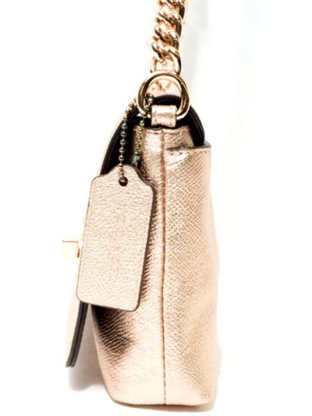4233-Túi đeo chéo-COACH Crosstown Metallic Pebbled Gold Leather crossbody bag2