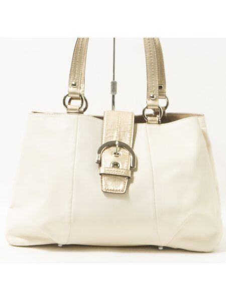 4382-Túi xách tay-COACH Soho white leather tote bag1
