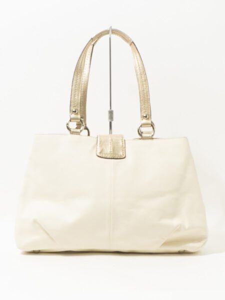 4382-Túi xách tay-COACH Soho white leather tote bag0