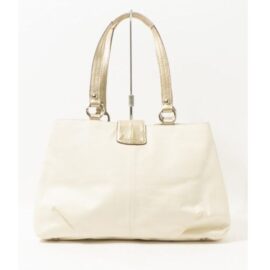 4382-Túi xách tay-COACH Soho white leather tote bag