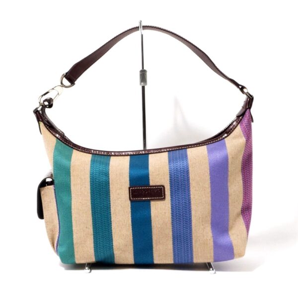 4346-Túi xách tay-LONGCHAMP Multicolour Striped Canvas hobo bag1