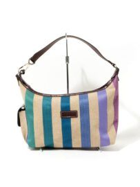 4346-Túi xách tay-LONGCHAMP Multicolour Striped Canvas hobo bag