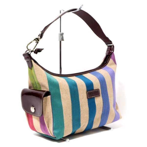 4346-Túi xách tay-LONGCHAMP Multicolour Striped Canvas hobo bag0