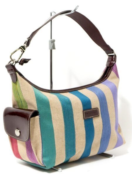 4346-Túi xách tay-LONGCHAMP Multicolour Striped Canvas hobo bag2