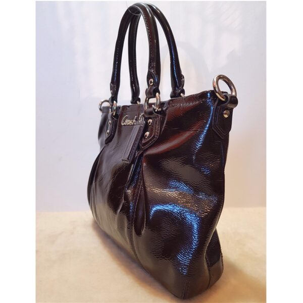 4301-Túi xách tay/đeo vai-COACH Ashley Purse Brown Patent Leather satchel bag2