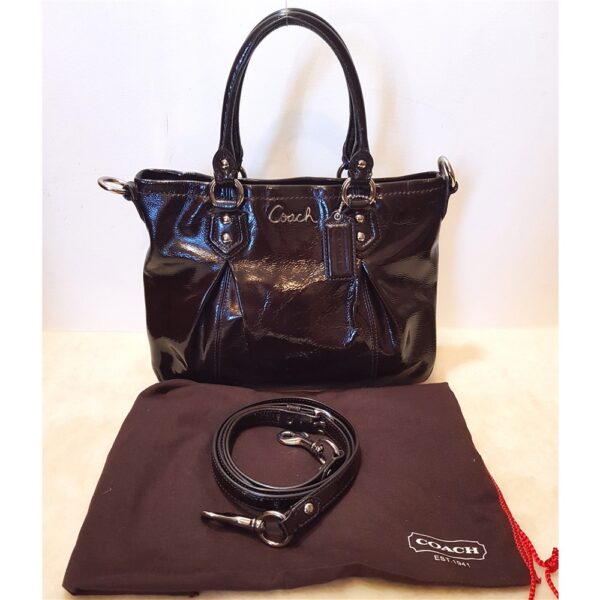 4301-Túi xách tay/đeo vai-COACH Ashley Purse Brown Patent Leather satchel bag11