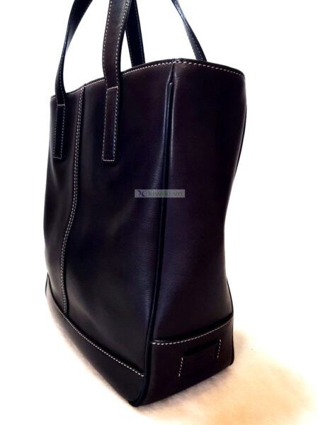 4303-Túi xách tay-COACH dark brown leather tote bag1
